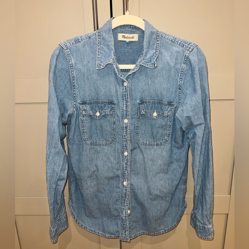 Madewell Light Blue Denim Button Down Shirt